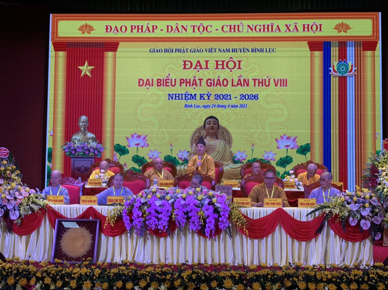 Huyện Bình Lục: Đại hội đại biểu Phật giáo huyện Bình Lục lần thứ VIII nhiệm kỳ 2021 - 2026