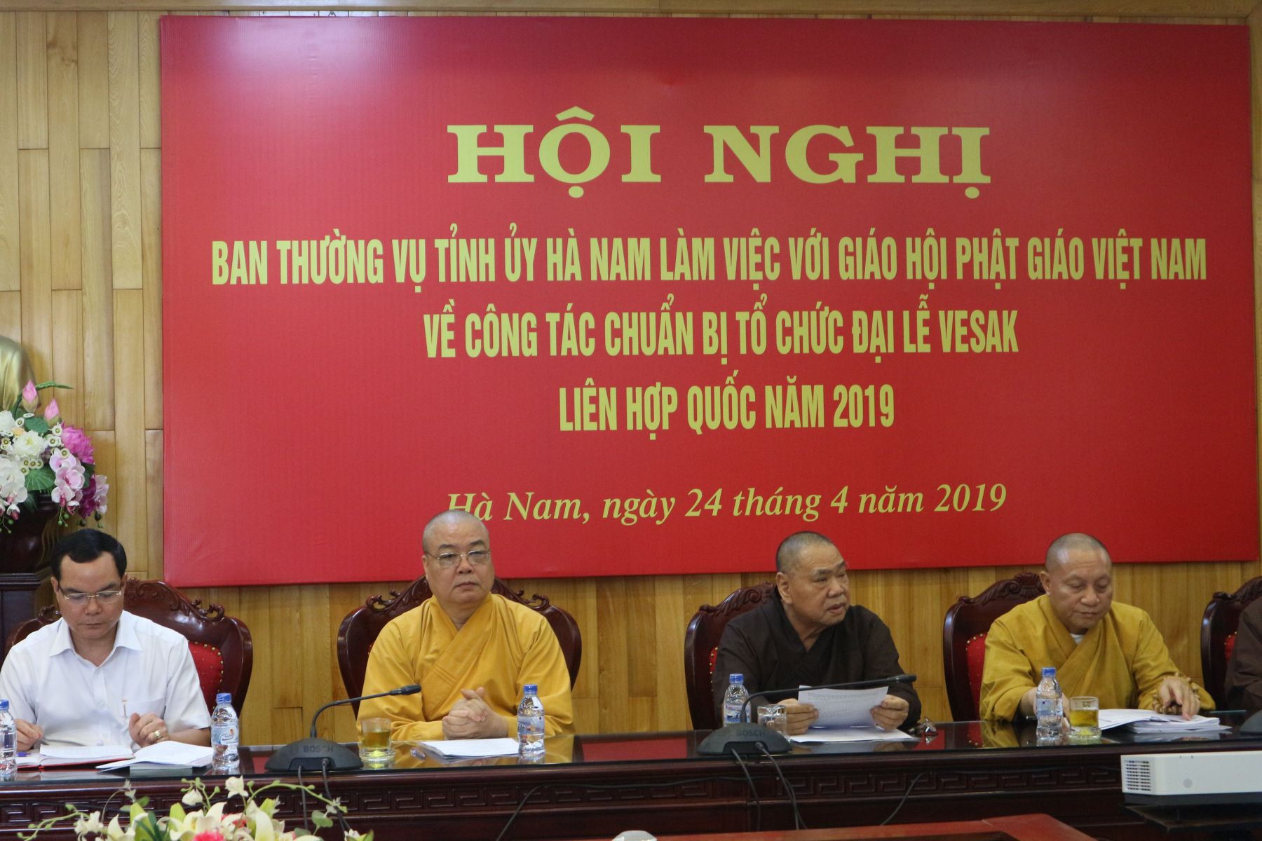 Hà Nam: Ban Thường vụ Tỉnh ủy Hà Nam và Ủy ban Tổ chức Quốc gia Vesak  rà soát công tác chuẩn bị tổ chức Đại lễ Phật đản Liên Hiệp Quốc 2019