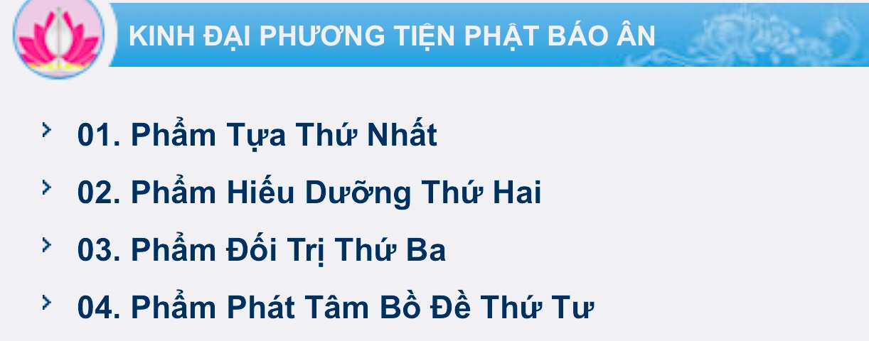 KINH ĐẠI PHƯƠNG TIỆN PHẬT BÁO ÂN - PHẨM HAI, PHẨM BA, PHẨM BỐN