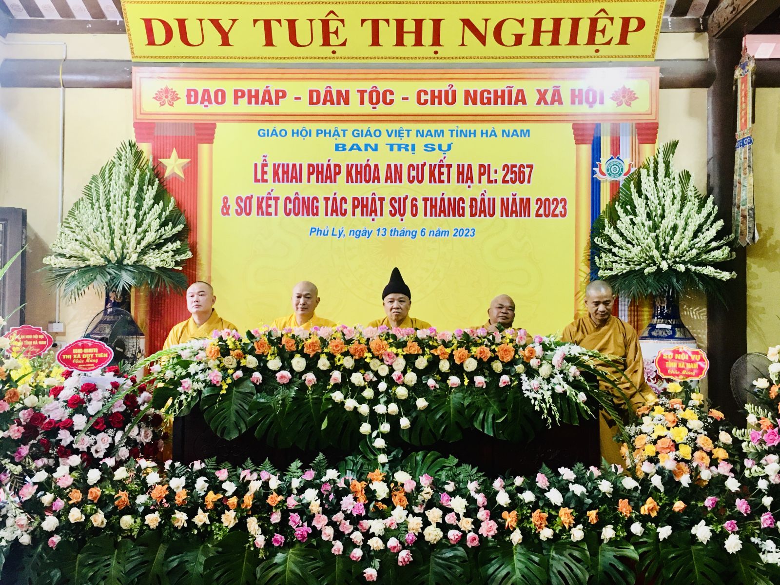 HẠ TRƯỜNG GHPGVN TỈNH HÀ NAM LONG TRỌNG LỄ KHAI PHÁP KHÓA AN CƯ KẾT HẠ PL. 2567 – DL. 2023 VÀ SƠ KẾT 06 THÁNG ĐẦU NĂM 2023. 